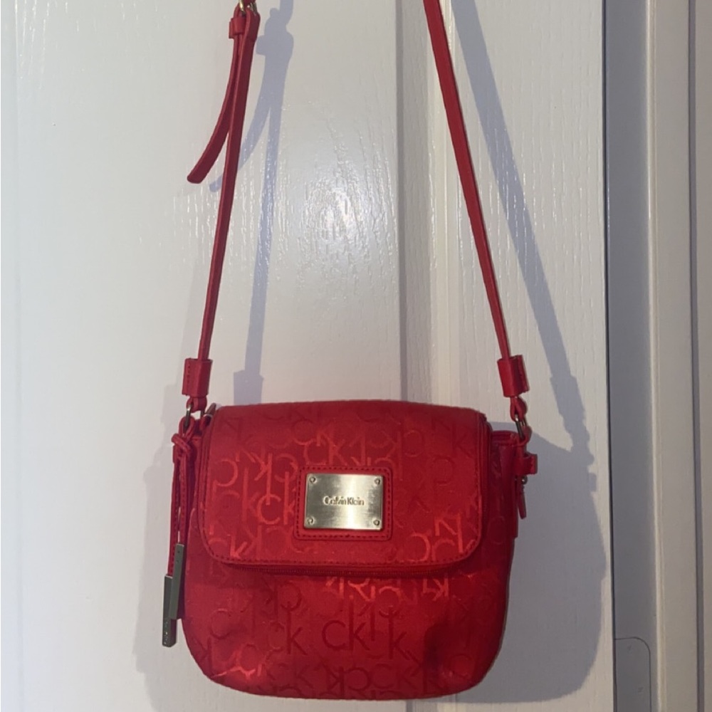Red Calvin Klein crossbody bag